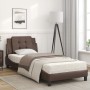 Letto con Materasso Marrone 100x200cm in Similpelle