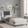 Letto con Materasso Bianco e Nero 100x200 cm in Similpelle