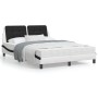 Letto con Materasso Nero e Bianco 120x200 cm in Similpelle