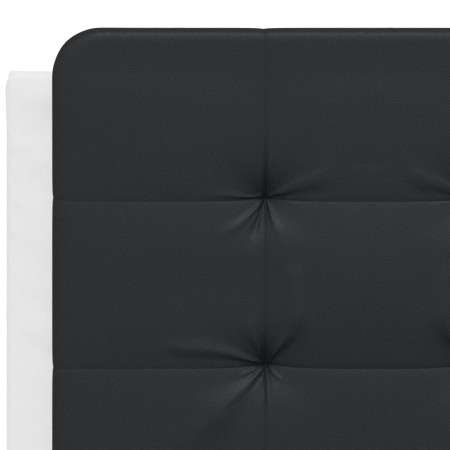 Letto con Materasso Nero e Bianco 120x200 cm in Similpelle