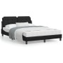 Letto con Materasso Nero 140x200 cm in Similpelle