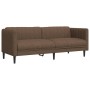 Set di Divani 3 pz Marrone in Tessuto