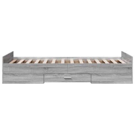 Giroletto Cassetti Grigio Sonoma 90x200 cm Legno Multistrato