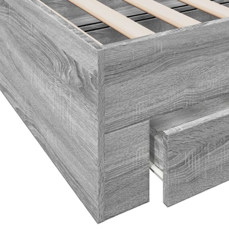 Giroletto Cassetti Grigio Sonoma 180x200 cm Legno Multistrato