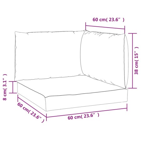 Cuscini per Pallet 3 pz Strisce Blu e Bianche Tessuto Oxford