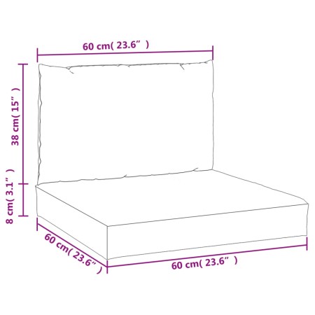 Cuscini per Pallet 2 pz Turchese in Tessuto Oxford