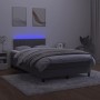 Letto a Molle Materasso e LED Grigio Scuro 120x190cm in Velluto