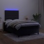 Letto a Molle con Materasso e LED Nero 120x190 cm in Velluto