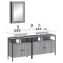 Set Mobili da Bagno 3 pz Grigio Sonoma in Legno Multistrato