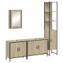 Set Mobili da Bagno 4 pz Rovere Sonoma in Legno Multistrato