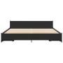 Giroletto con Cassetti Nero 200x200 cm in Legno Multistrato