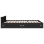 Giroletto con Cassetti Nero 200x200 cm in Legno Multistrato