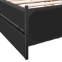 Giroletto con Cassetti Nero 200x200 cm in Legno Multistrato