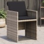 Sedie da Giardino con Cuscini 4 pz Grigio Chiaro in Polyrattan