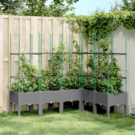 Fioriera Giardino con Graticcio Grigio 160x120x142,5 cm PP