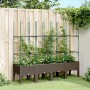 Fioriera da Giardino con Traliccio Marrone 160x40x142,5cm in PP