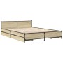 Giroletto Cassetti Rovere Sonoma 120x200 cm Legno Multistrato