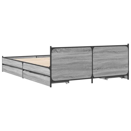 Giroletto Cassetti Grigio Sonoma 135x190 cm Legno Multistrato