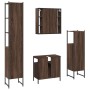 Set Mobili da Bagno 4 pz Rovere Marrone in Legno Multistrato