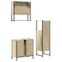 Set Mobili da Bagno 3 pz Rovere Sonoma in Legno Multistrato