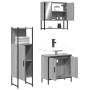 Set Mobili da Bagno 3 pz Grigio Sonoma in Legno Multistrato