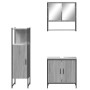 Set Mobili da Bagno 3 pz Grigio Sonoma in Legno Multistrato