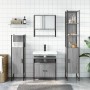 Set Mobili da Bagno 4 pz Grigio Sonoma in Legno Multistrato