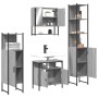 Set Mobili da Bagno 4 pz Grigio Sonoma in Legno Multistrato