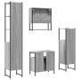 Set Mobili da Bagno 4 pz Grigio Sonoma in Legno Multistrato