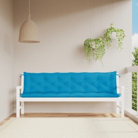 Cuscini per Panca 2 pz Azzurri 200x50x7 cm in Tessuto Oxford