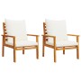 Set Salotto da Giardino 5 pz con Cuscini Legno Massello Acacia