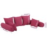 Set di Cuscini 7 pz in Tessuto Rosa