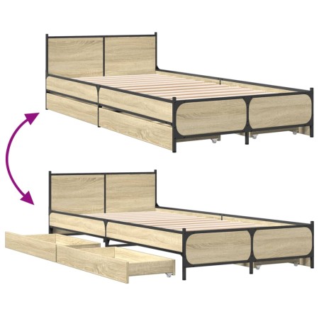 Giroletto Cassetti Rovere Sonoma 75x190 cm Legno Multistrato