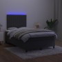 Letto a Molle con Materasso e LED Nero 120x190 cm in Velluto