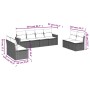 Set Divani da Giardino con Cuscini 8 pz Nero in Polyrattan