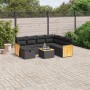 Set Divani da Giardino con Cuscini 8 pz Nero in Polyrattan