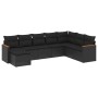 Set Divani da Giardino con Cuscini 8 pz Nero in Polyrattan