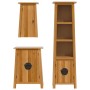 Set Mobili da Bagno 3 pz in Legno Massello di Pino