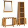 Set Mobili da Bagno 3 pz in Legno Massello di Pino