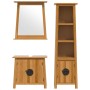 Set Mobili da Bagno 3 pz in Legno Massello di Pino