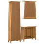 Set Mobili da Bagno 3 pz in Legno Massello di Pino