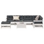 Set Salotto Giardino 8pz con Cuscini Bianco Legno Massello Pino