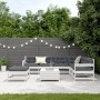 Set Salotto Giardino 8pz con Cuscini Bianco Legno Massello Pino