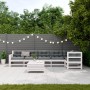 Set Salotto Giardino 7pz con Cuscini Bianco Legno Massello Pino