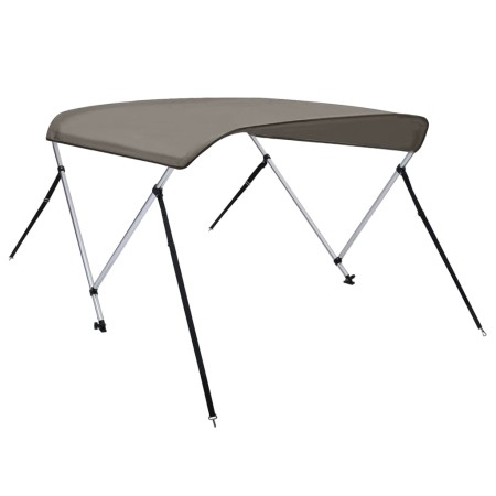 Bimini di Prua con Tendalino 2 Archi Grigio 148,5x133x104 cm