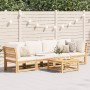 Set Salotto da Giardino 4pz con Cuscini Legno Massello Acacia