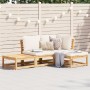 Set Salotto da Giardino 4pz con Cuscini Legno Massello Acacia