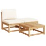 Set Salotto da Giardino 4pz con Cuscini Legno Massello Acacia