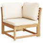 Set Salotto da Giardino 4pz con Cuscini Legno Massello Acacia