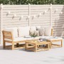 Set Salotto da Giardino 5 pz con Cuscini Legno Massello Acacia